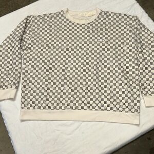 Womens  LEVIS Medium Size Sweater Creamy White Black & White Checkers Tiny Flaw